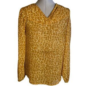 W118 mustard gold yellow print  size XS